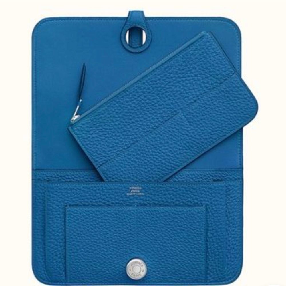 Hermès Dogon Duo Wallet Blue Jean Togo - Picture 3 of 14